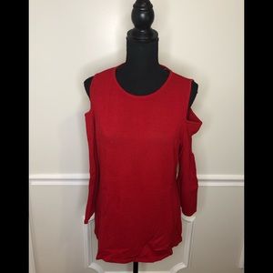INC cold shoulder, long sleeve sweater